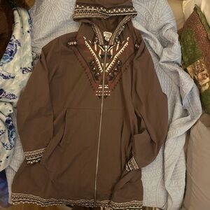 Monroe & Main Brown Embroidered Utility Jacket